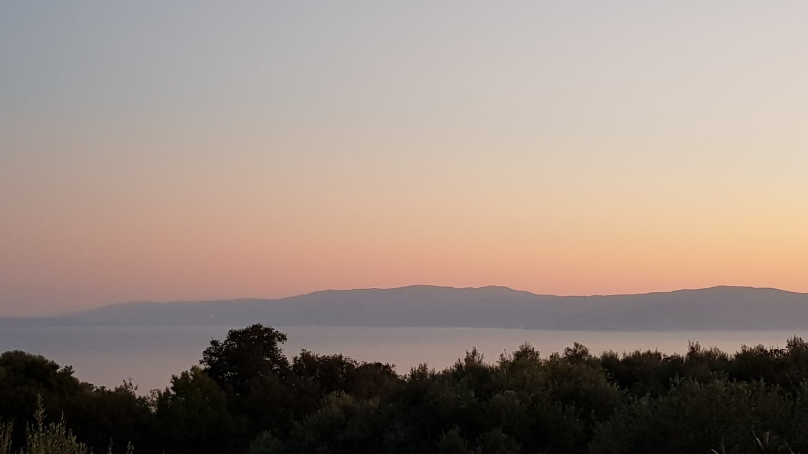 View of Zakynthos at sunset